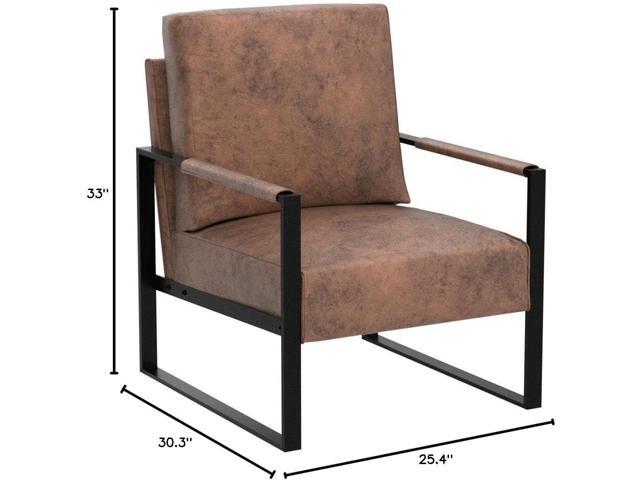 Container Furniture Classic Mid Century Modern Accent Chair with Durable Square Metal Frame, Armchair for Living Room, Bedroom, Home Office in...