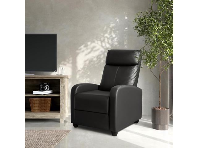 Homall Modern Recliner Chair Padded Seat Pu Leather for Living Room Single Sofa Recliner Seat Club Chair Home Theater Seating (Black)