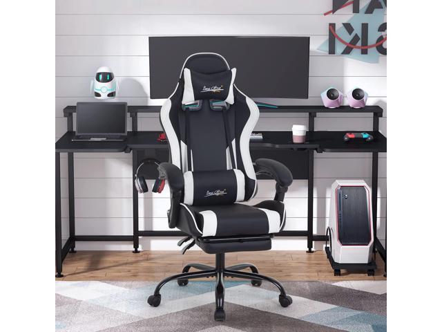 Gaming Chair Office Chair Desk Chair with Footrest Lumbar Support Headrest Armrest Task Rolling Swivel Ergonomic E-Sports Adjustable PC Gamer Chair...