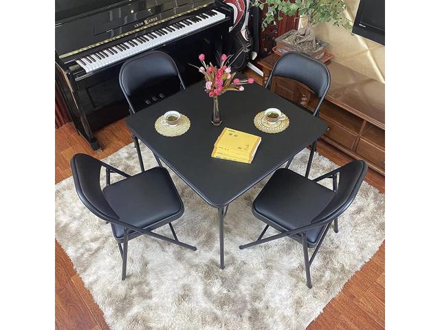 GIVIMO Folding Chair 4 Pack, Thickened Steel Frame Folding Chairs for Outside with Seat Cushion for Holiday, Gathering, Party, Wedding, Office -...
