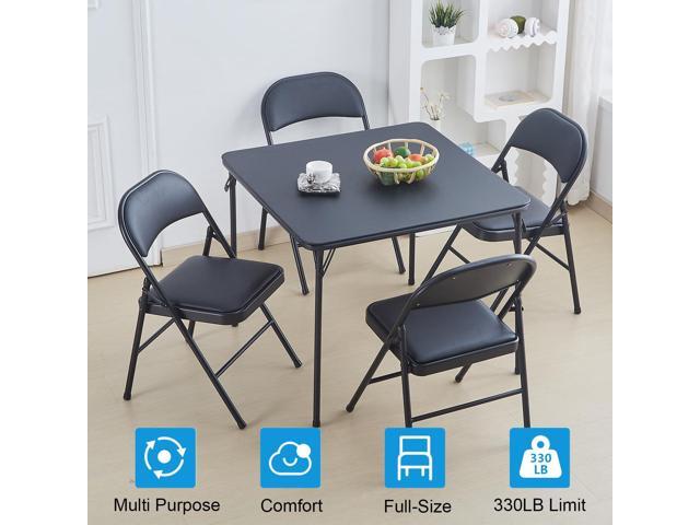 GIVIMO Folding Chair 4 Pack, Thickened Steel Frame Folding Chairs for Outside with Seat Cushion for Holiday, Gathering, Party, Wedding, Office -...