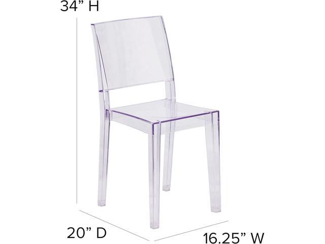 Flash Furniture Phantom Series Transparent Indoor-Outdoor Stacking Side Chair with Floor Protector Rubber Glides