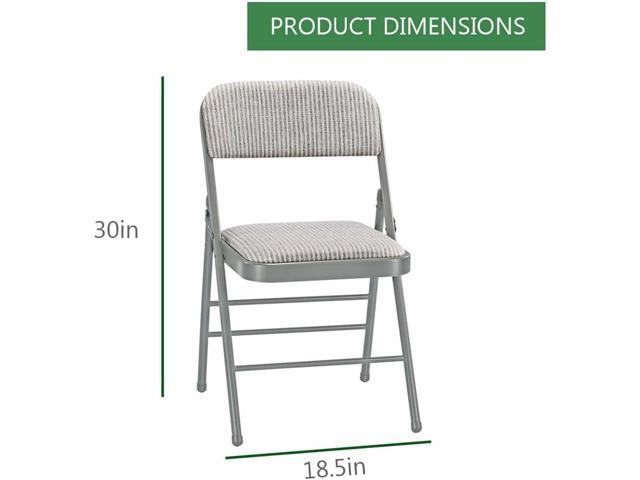 Amazing for less Pack of 2 (Fabric/Vinyl) Steel Frame Metal Foam Padded Folding Chairs (Black, Gray, White) (2-Pack - Fabric White)