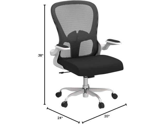Ergonomic Office Chair, Comfort Swivel Home Office Task Chair, Breathable Mesh Desk Chair, Lumbar Support Computer Chair with Flip-up Arms and...