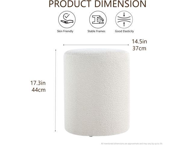 Get Set Style Modern Round Ottoman with Soft Padded Seat, Multifunctional Vanity Stool for Makeup, Upholstered Footrest Stool Ottoman Foot Stool...