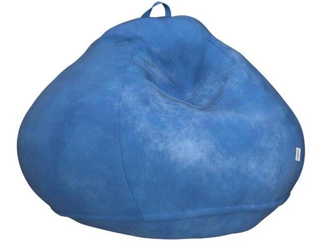 Homguava 3.5FT Bean Bag Chair: Teardrop Bean Bags with Memory Foam Filled, Compact Beanbag Chairs Soft Sofa with Corduroy Cover (Blue)