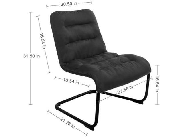 Upholstered Durable Metal Modern Chair with Soft Cushion, Blue - Ideal for Bedrooms, Living Rooms, Dorms, Indoor Spaces, Accent and Lounging