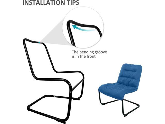 Upholstered Durable Metal Modern Chair with Soft Cushion, Blue - Ideal for Bedrooms, Living Rooms, Dorms, Indoor Spaces, Accent and Lounging