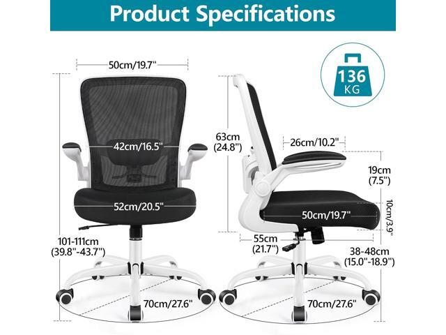FelixKing Office Chair, Ergonomic Desk Chair Breathable Mesh Chairs Adjustable High Back Lumbar Support Flip-up Armrests, Executive Rolling Swivel...