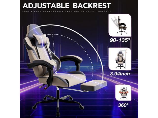 Gaming Chair with Footrest, High Back Gaming Chairs PVC Leather Ergonomic Gamer Chair with Adjustable Headrest Lumbar Support Racing Style Video...