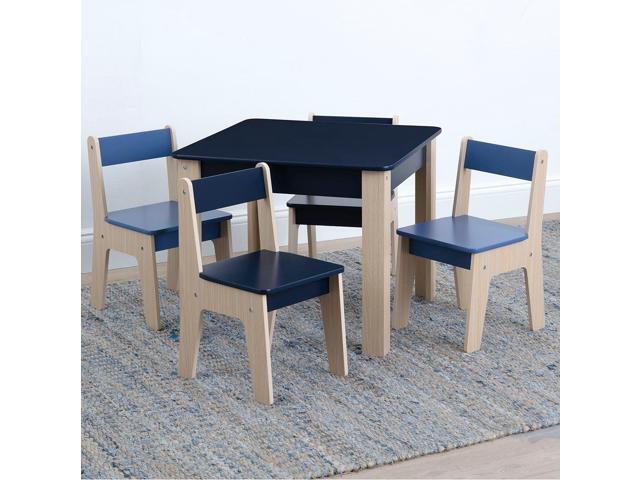GAP GapKids Table and 4 Chair Set - Greenguard Gold Certified, Navy/Natural