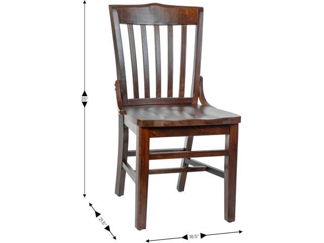 Flash Furniture Hercules Series School House Back Mahogany Wood Dining Chair, Traditional Elegant Wood Restaurant Chair, Walnut Wood