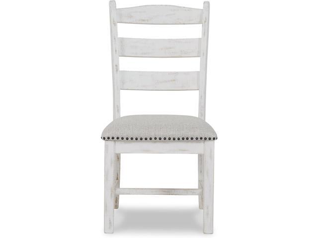 Signature Design by Ashley Valebeck Vintage Farmhouse Cushioned Dining Chair, 2 Count, Whitewash
