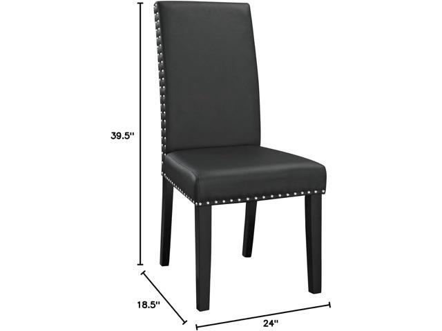 Modway Parcel Faux Leather Upholstered Parsons Dining Side Chair in Black