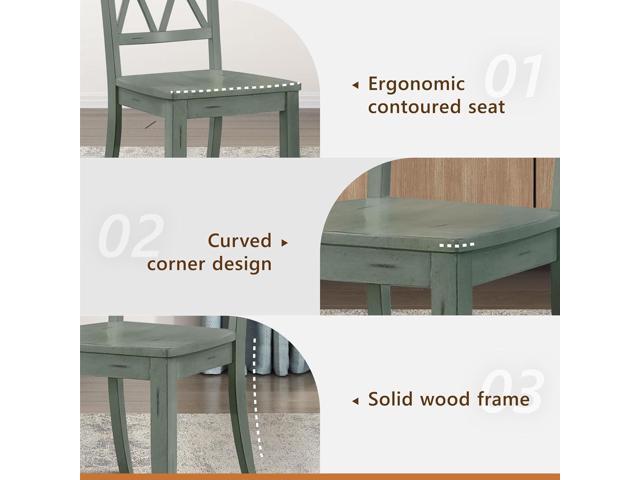Homelegance Janina Dining Room Chairs Set of 2, Modern Farmhouse Dining Chairs Set of 2, Solid Wood, X Cross Back, Traditional Modern Ranch Style...