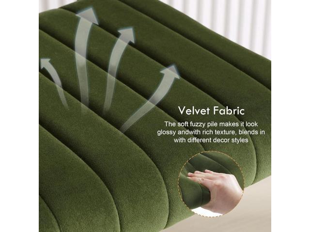 ONEVOG Mid Century Modern Dining Chairs Set of 2, Green Velvet Kitchen Chairs with Tufted Backs, Upholstered Wide Seat, Armless Cantilevered Chairs...