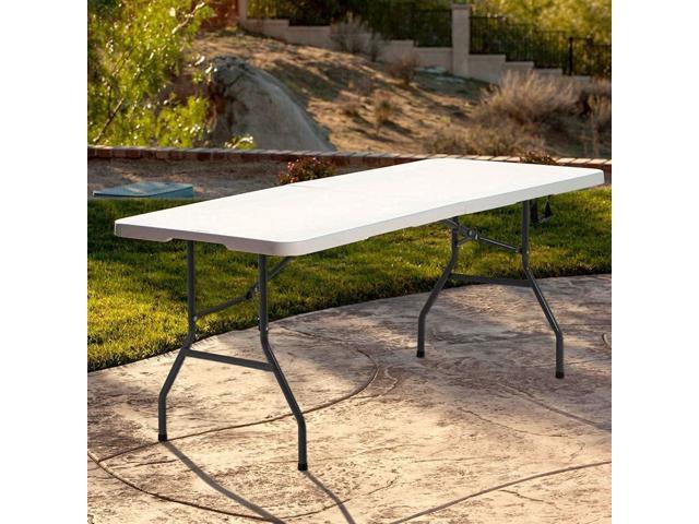 FDW Folding Half Portable Foldable Table for Parties Backyard Events (White, 6 FT 70 * 29) (White, 6 FT)