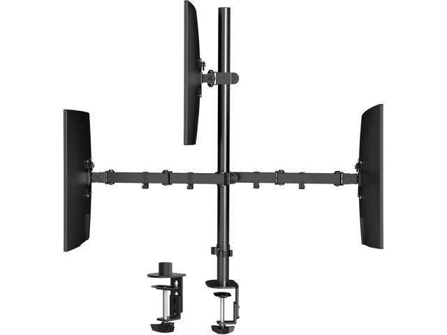 Pholiten Triple Monitor Stand,13 to 27 inch LCD Monitor Desk Mount,Extra Tall 31.5 inch Pole Heavy Duty Fully Adjustable Stand Mount