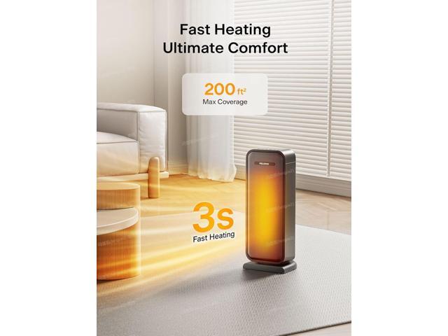 Pelonis 1500w Electric Space Heater for Indoor Use with Thermostat, Oscillation and Remote Portable Ceramic Heater for Bedroom, Home and for...