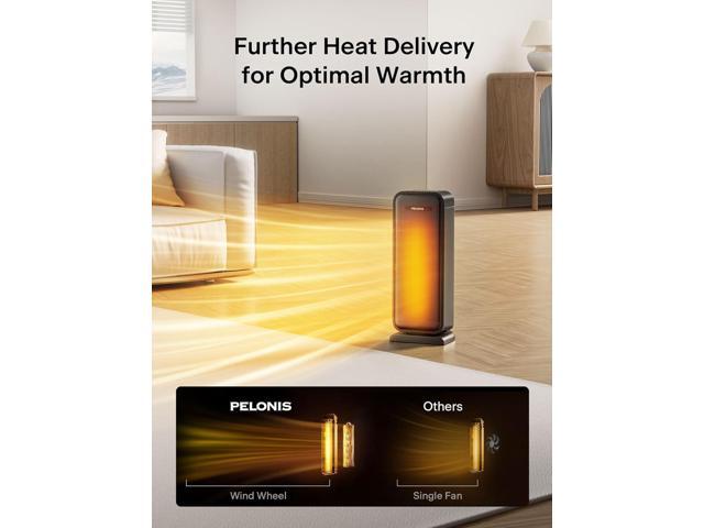 Pelonis 1500w Electric Space Heater for Indoor Use with Thermostat, Oscillation and Remote Portable Ceramic Heater for Bedroom, Home and for...