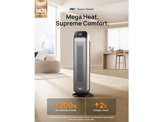 Dreo Space Heater Indoor, 25' 11.5ft/s Fast Portable Room Heater with Remote and Thermostat, 3 Modes, Overheating & Tip-Over Protection, Electric...
