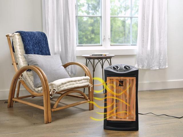 Comfort Zone Space Heaters for Indoor Use, Portable Electric Heater, Adjustable Thermostat, Infrared Heat, Quartz Tower Space Heater with 2 Heat...
