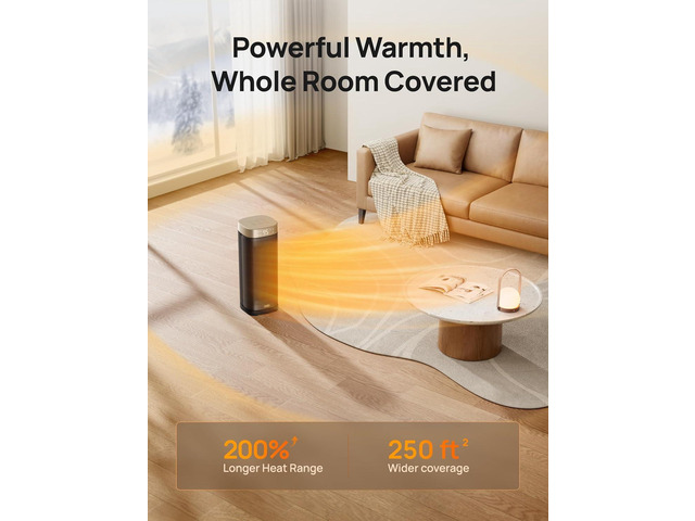 DREO Space Heaters for Indoor Use Large Room, 70 ° Oscillation, Fast Heating Ceramic Electric with Digital Thermostat, Remote Control, 1-12H Timer,...