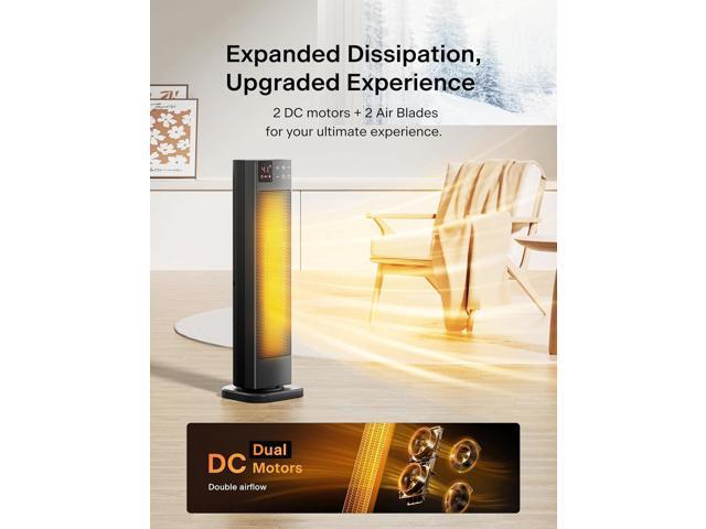 PELONIS Oscillating Ceramic Tower Indoor Space Heater for Home with Oscillation, Programmable Thermostat & ECO Mode, 12H Timer & Remote Control,...