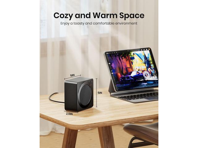 Gaiatop Mini Space Heater, Lightweight PTC Ceramic Fast Heating 500W Energy Efficient for Indoor Use, Overheating & 45° Tip-Over Protection,...