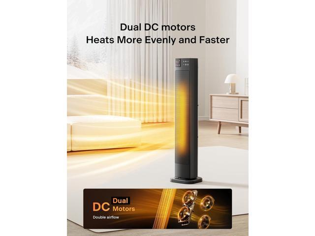 PELONIS 30 Ceramic Tower Space Heater with Adjustable Thermostat for Large Room, 75° Oscillation, Remote Control & 12H Timer, Tip-Over Switch &...