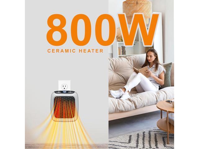 Ontel Handy Heater Turbo Wall Outlet Plug In Heater Portable Indoor Ceramic Space Heater w/Adjustable Thermostat, 12-Hour Timer, Auto Shut Off,...