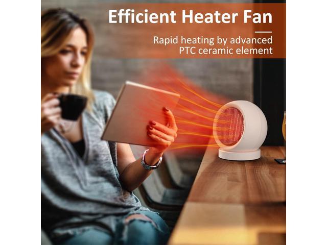 Portable Desk Heater,600W Energy Efficient Space Heater for Indoor Use,Safe and Quiet for Home and Office Use(Light Brown)
