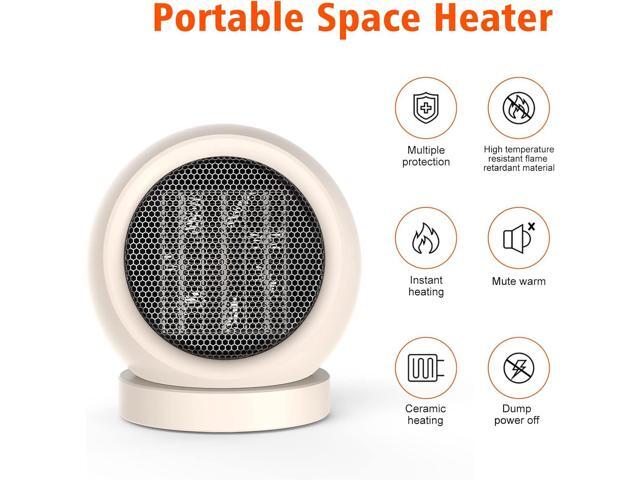Portable Desk Heater,600W Energy Efficient Space Heater for Indoor Use,Safe and Quiet for Home and Office Use(Light Brown)