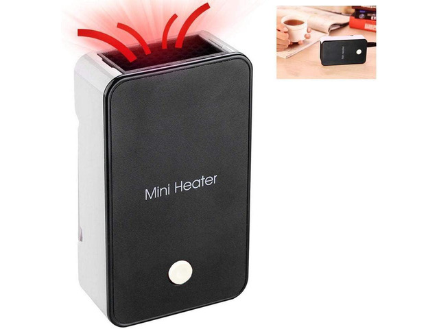 Safety Energy-saving Heater Mini Portable Room Office Desktop Electric Fan Heater Air Warmer Black