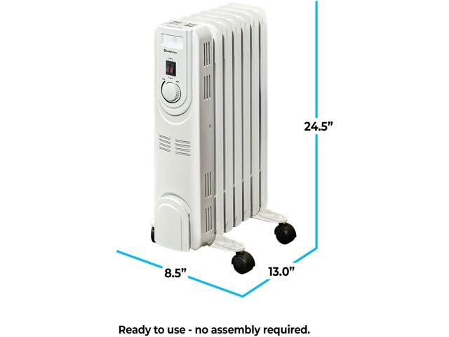 Comfort Zone Electric Oil-Filled Radiant Radiator Space Heater, Never Refill, Adjustable Thermostat, Tip-Over Switch & Overheat Protection System,...