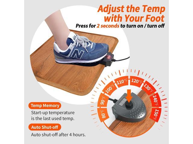Heated Floor Mat Under Desk for Foot Warmer - Wider 110V Adjustable Temperature Electric Space Heaters Heating Pad - Carbon Crystal & Energy Saving...