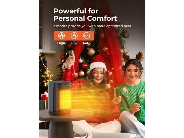 1500W Space Heaters for Indoor Use, PTC Ceramic Electric Heaters with 4 Modes, Tip-over & Overheat Protection, 59-95°F Digital Thermostat, 24H...