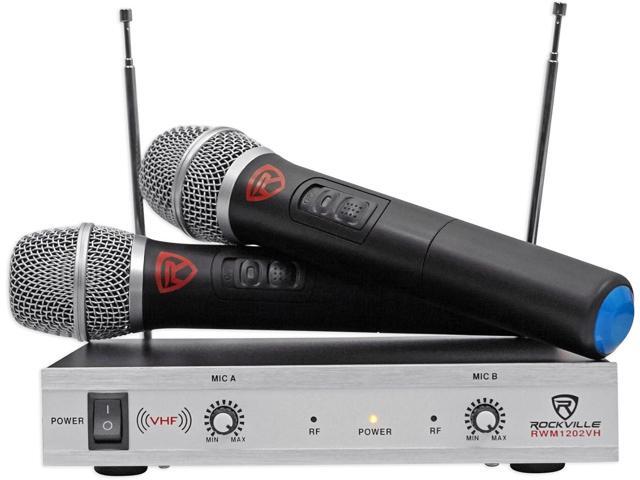 Rockville RWM1202VH VHF Wireless (2) Handheld Microphone System, Metal Receiver, Dual Filter, Ultra Signal Stability, Low Power Consumption,...