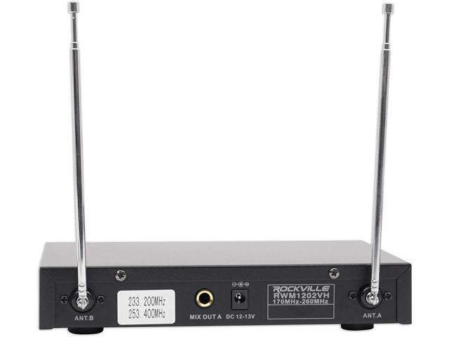 Rockville RWM1202VH VHF Wireless (2) Handheld Microphone System, Metal Receiver, Dual Filter, Ultra Signal Stability, Low Power Consumption,...