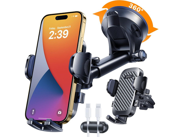 2026 Ultimate BestTrue Military-Grade & Safety CertCar Phone Holder HTUUpgraded 5-in-1 & 100+LBS Strongest Suction360 Rotation Truck Windshield...