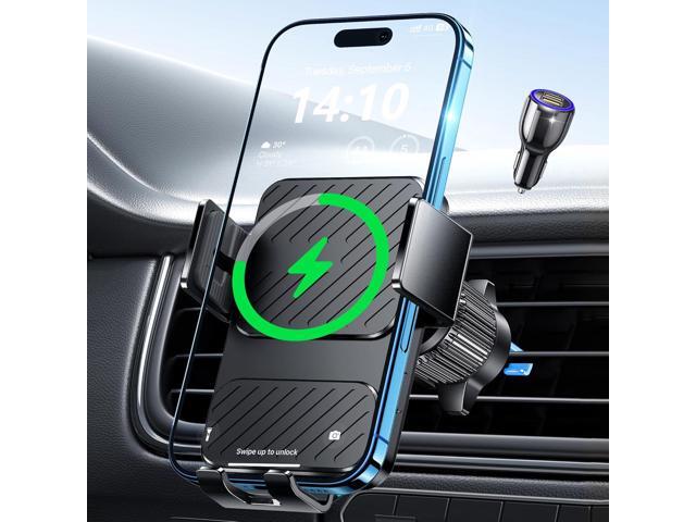Wireless Car Charger, Phone Holders for Your Car 15W Fast Charging Auto Clamping, Air Vent Car Phone Mount for iPhone 17 16 15 14 13 Mini Pro Max...