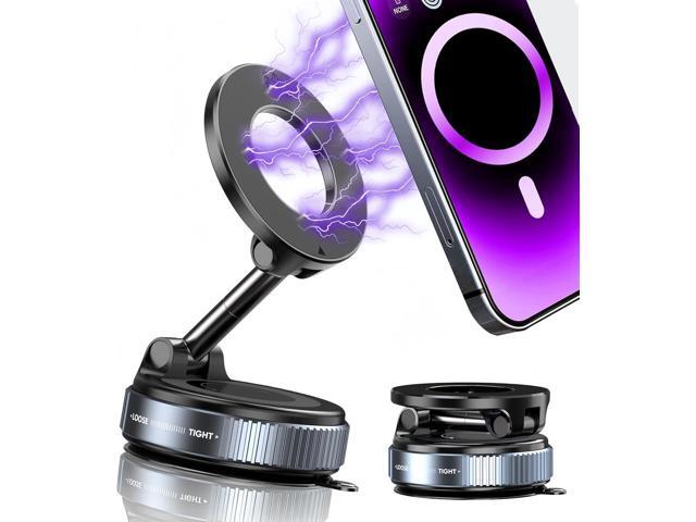 Upgraded 360° Vacuum Magnetic Phone Holder, Magnetic Car Phone Mount, Hands-Free Suction Cup Phone Holder for Car/Gym/Mirror/Shower, Car Mount...
