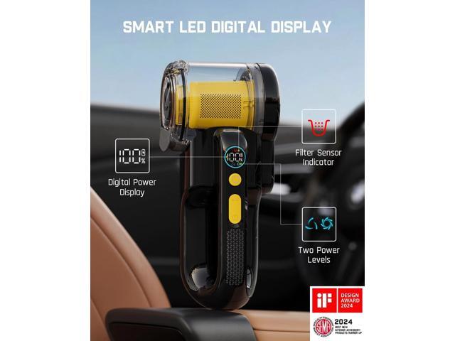 Fanttik Fold V10 APEX Pivot Cordless Car Vacuum, 17000Pa Handheld Vacuum Suction Power, Smart LED Display, Portable for Car Home Pet (Deluxe with...