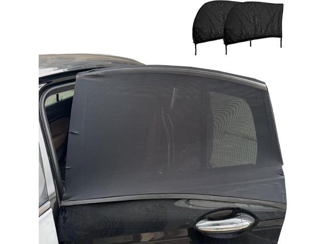 Car Rear Window Screens for Side Windows, 2 Pack Side Window Sun Shades,Stretchy Mosquito Net Cover Fit Cars SUVs - Up to 36.22x55.1