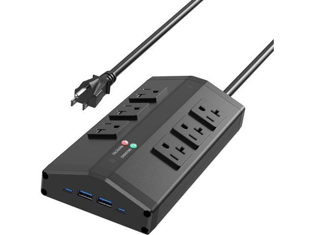 JUNNUJ Heavy Duty Surge Protector Power Strip with 6 Plug 4 USB Ports, 20 Amp 12 Gauge 6 FT Extension Cord with Multiple Outlets. Metal Wall Mount...