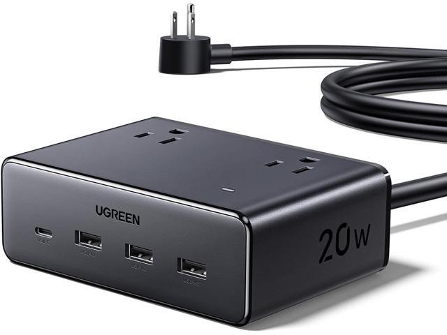 UGREEN Cruise Approved Power Strip Non Surge Protector with GaN Tech, 8 Outlet Cruise Ship Travel Essentials with 5FT Extension Cord, TUV Listed