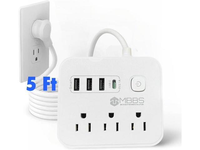 Surge Protector Power Strip with USB C, 1200J Protection, Heavy Duty Extension Cord (7-in-1) 3 AC Outlets, 4 USB Ports, LED On/Off Switch Compact...