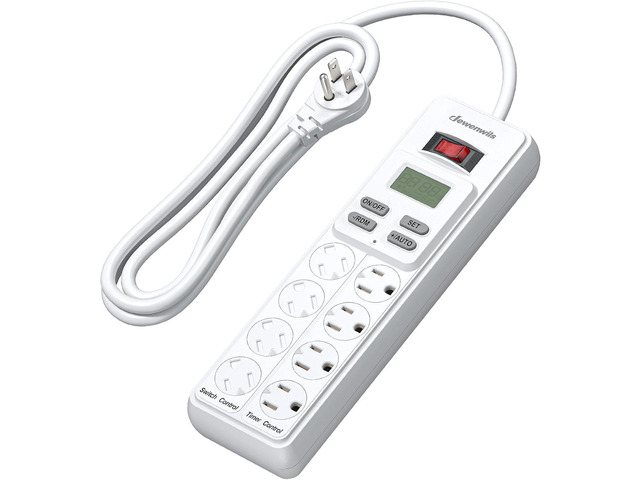 DEWENWILS 8-Outlet Power Strip with Timer (4 Timed/ 4 Always On), Digital Timer Outlet for Reptile Light, Turtle Grow Light Indoor Bearded Dragon...