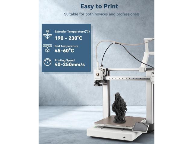 PLA Filament 1.75mm Black,3D Printing Filament,1kg Cardboard Spool (2.2lbs), Fit Most FDM 3D Printer,Dimensional Accuracy +/- 0.03 mm,Vacuum...