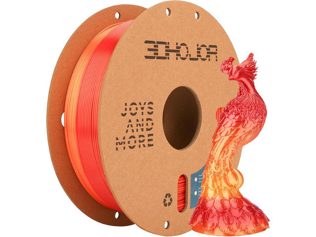 Silk PLA 3D Printer Filament 1.75mm Silk Shiny Fast Gradient Color Change Rainbow Multicolor PLA Filament 1kg (2.2lbs) /Spool for FDM 3D...